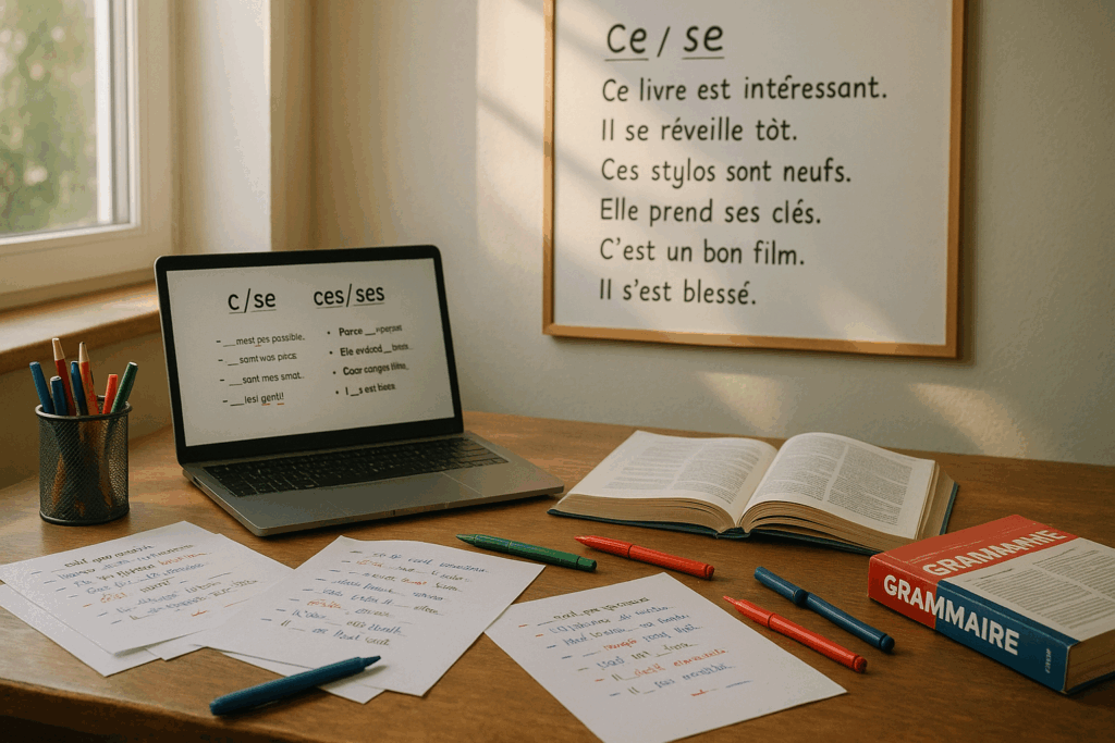 découvrez dans cette dictée 6 les erreurs fréquentes rencontrées avec les homophones 'ce/se', 'ces/ses' et 'c’est/s’est'. améliorez votre maîtrise de la langue française grâce à des explications claires et des exercices pratiques pour éviter les pièges courants.